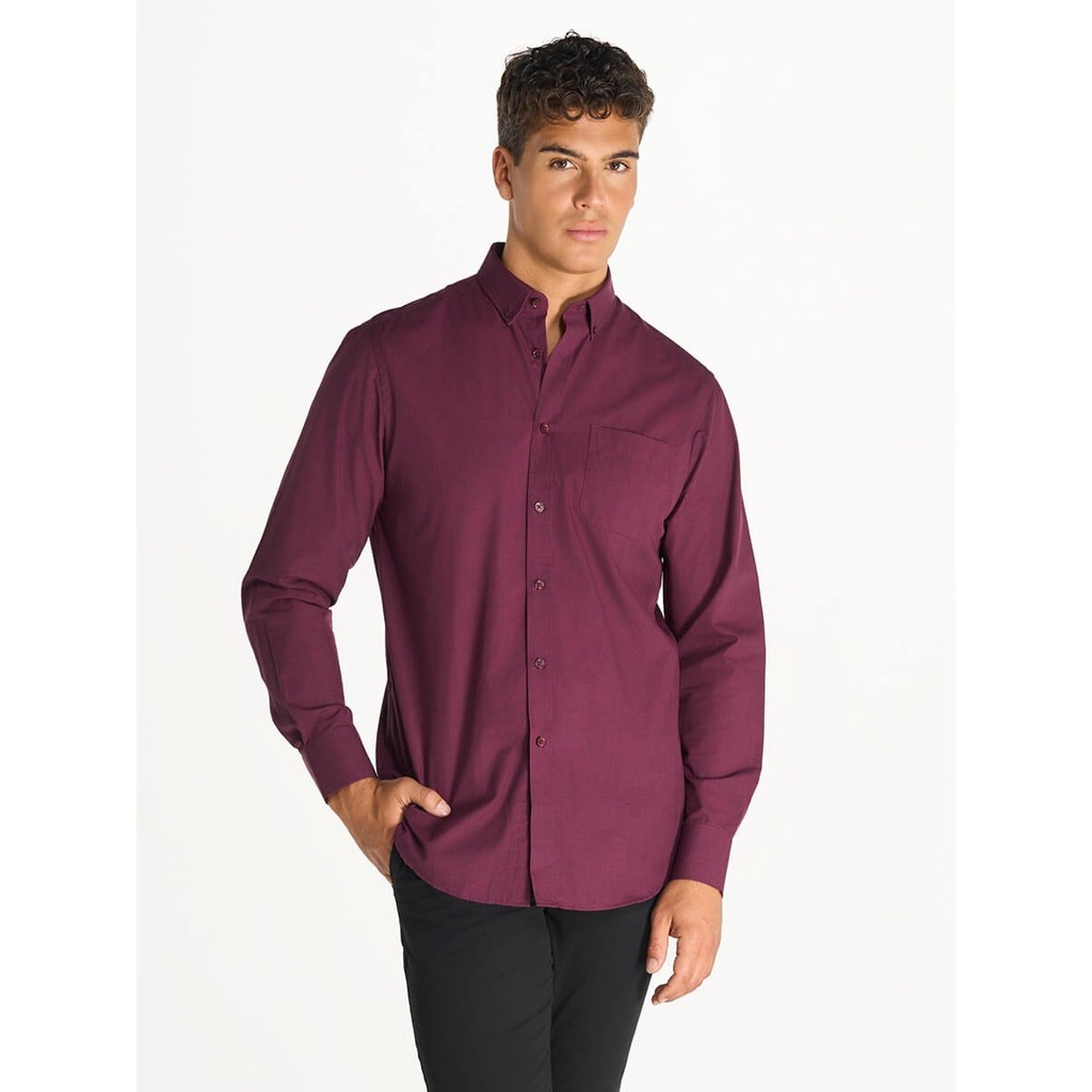 (SHAPOP) Camicia Uomo Manica Lunga Popeline