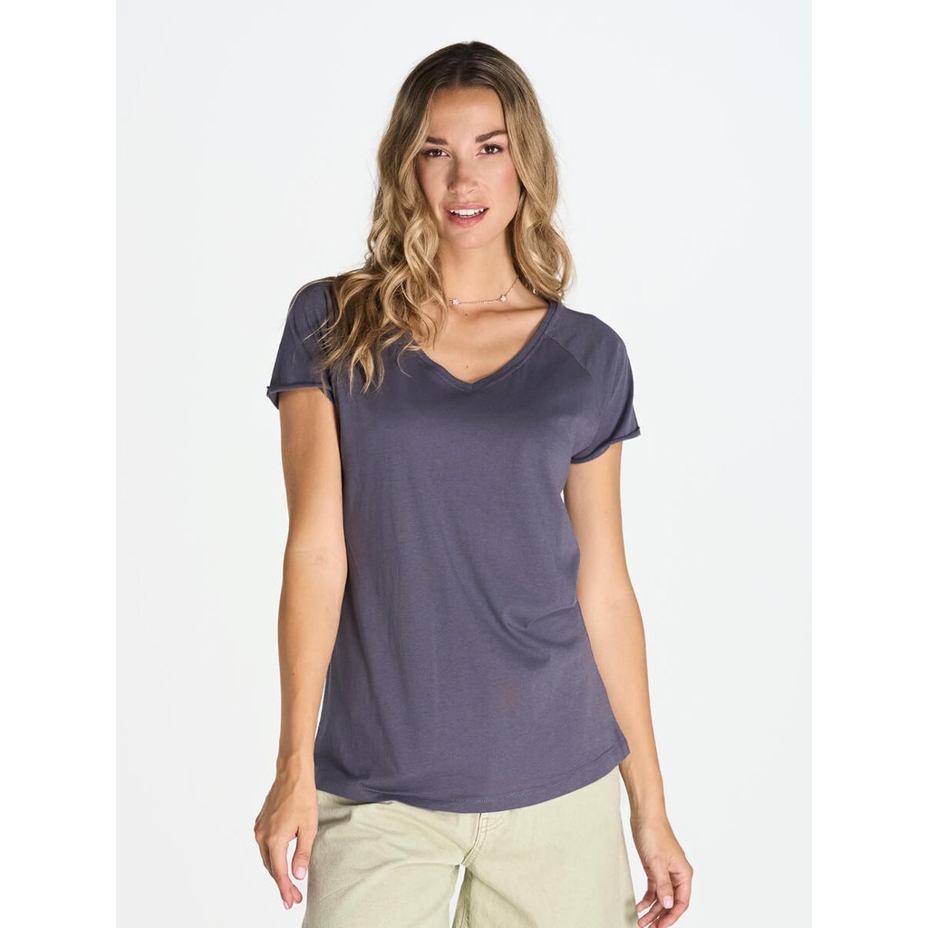 (TSLSEA) T-Shirt Donna Manica Corta Collo A V Urban Sea