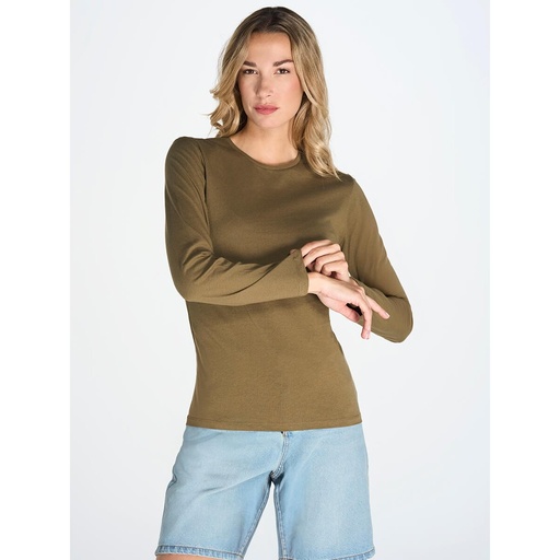 (TSRLCMFLS) T-Shirt Donna Manica Lunga Regular